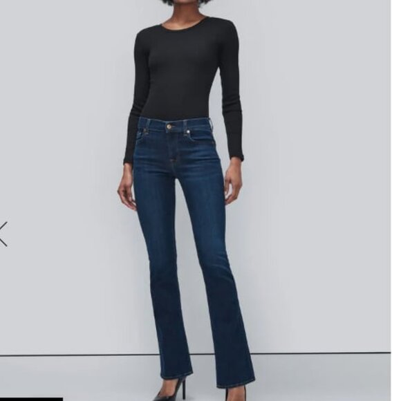 New 7 for ALL MANKIND B(air) Kimmie Bootcut Jeans Rinsed Indigo 24 MSRP $198 - Picture 2 of 9